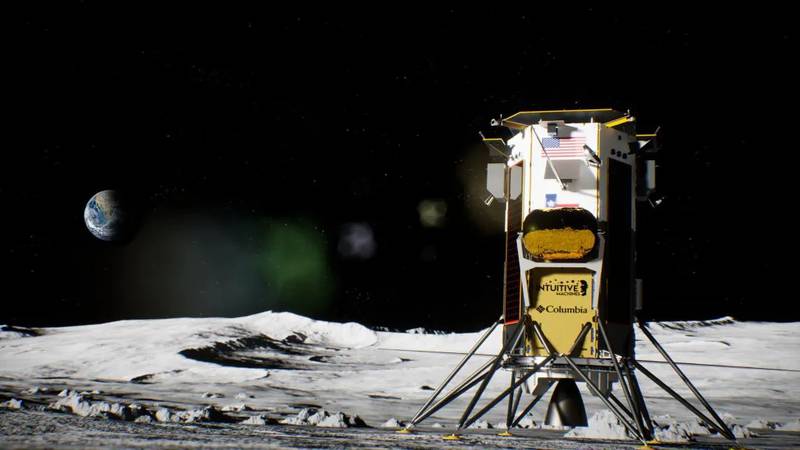 Odysseus, the first robotic probe to be sent by a commercial company to the moon, is scheduled to set down near the lunar south pole.